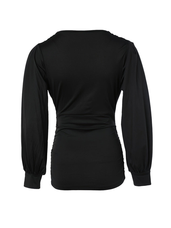 Trendy V-Hals Top Met Charmante Ruches - Elise