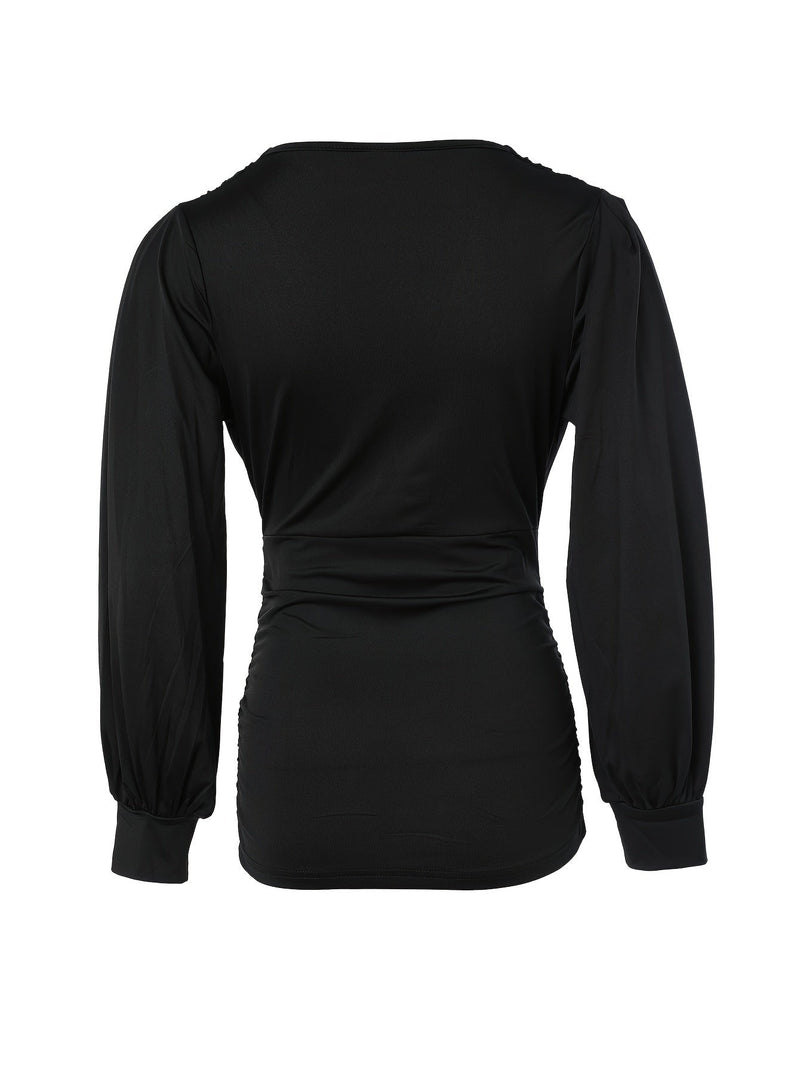 Trendy V-Hals Top Met Charmante Ruches - Elise