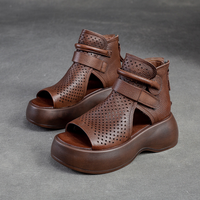 Orthopedische leren sandalen dames met schokabsorberende zool - Meike