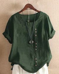 Effen T-Shirt met Korte Mouwen en Ronde Hals – Samantha