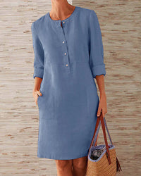 Trendy zomerjurk met knoopsluiting – Allegra