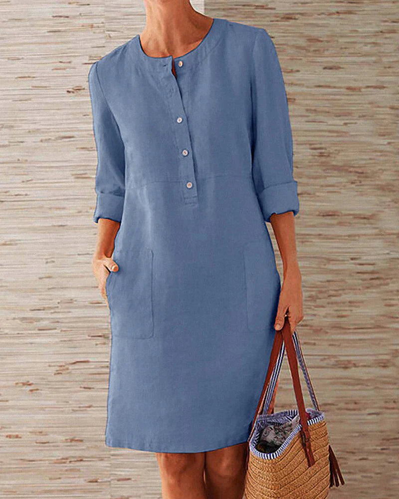 Trendy zomerjurk met knoopsluiting – Allegra