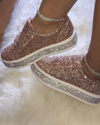 Stijlvolle Plateau Glitter Dames Sneakers - Sienna