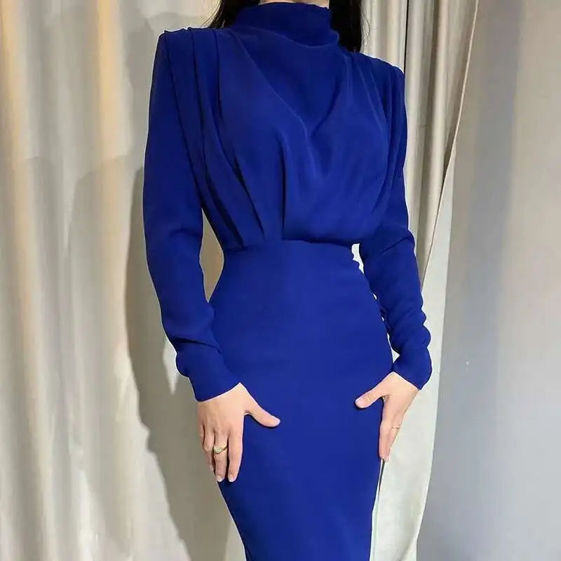 Bodycon Midi Jurk met Turtleneck – Valeria
