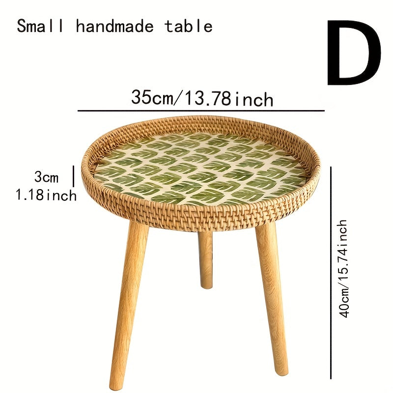 Scandinavische Rotan Bijzettafel - Elin