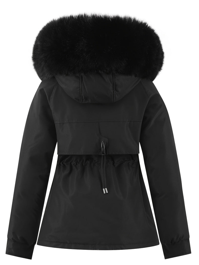 Dames Winterjas met Afneembare Bontcapuchon - Noëlle