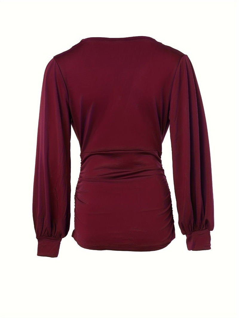 Trendy V-Hals Top Met Charmante Ruches - Elise