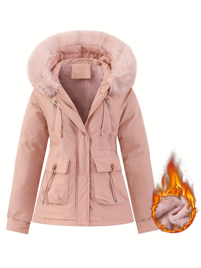Dames Winterjas met Afneembare Bontcapuchon - Noëlle