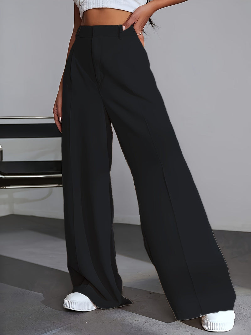 Luxe Effen Broek Met Wijde Pijpen - Lana
