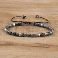 Gevlochten Armband met 2,4 mm Natuurlijke Steen Rollers - Seraphina