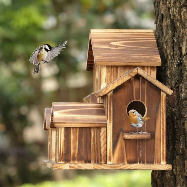 6 Gats Handgemaakt Vogelhuisje - NestHaven