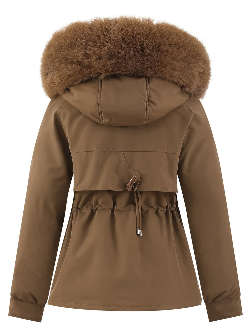 Dames Winterjas met Afneembare Bontcapuchon - Noëlle