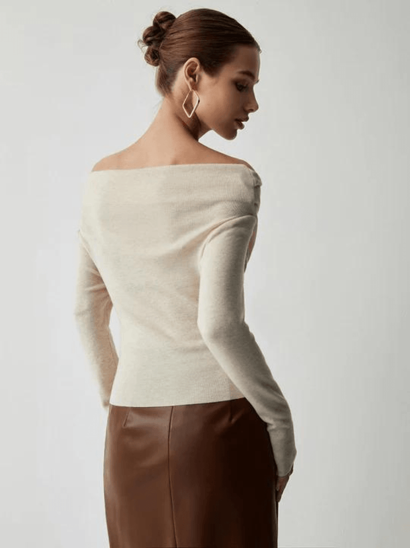 Trendy Off-Shoulder Trui - Maria