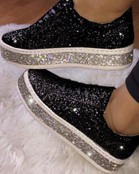 Stijlvolle Plateau Glitter Dames Sneakers - Sienna