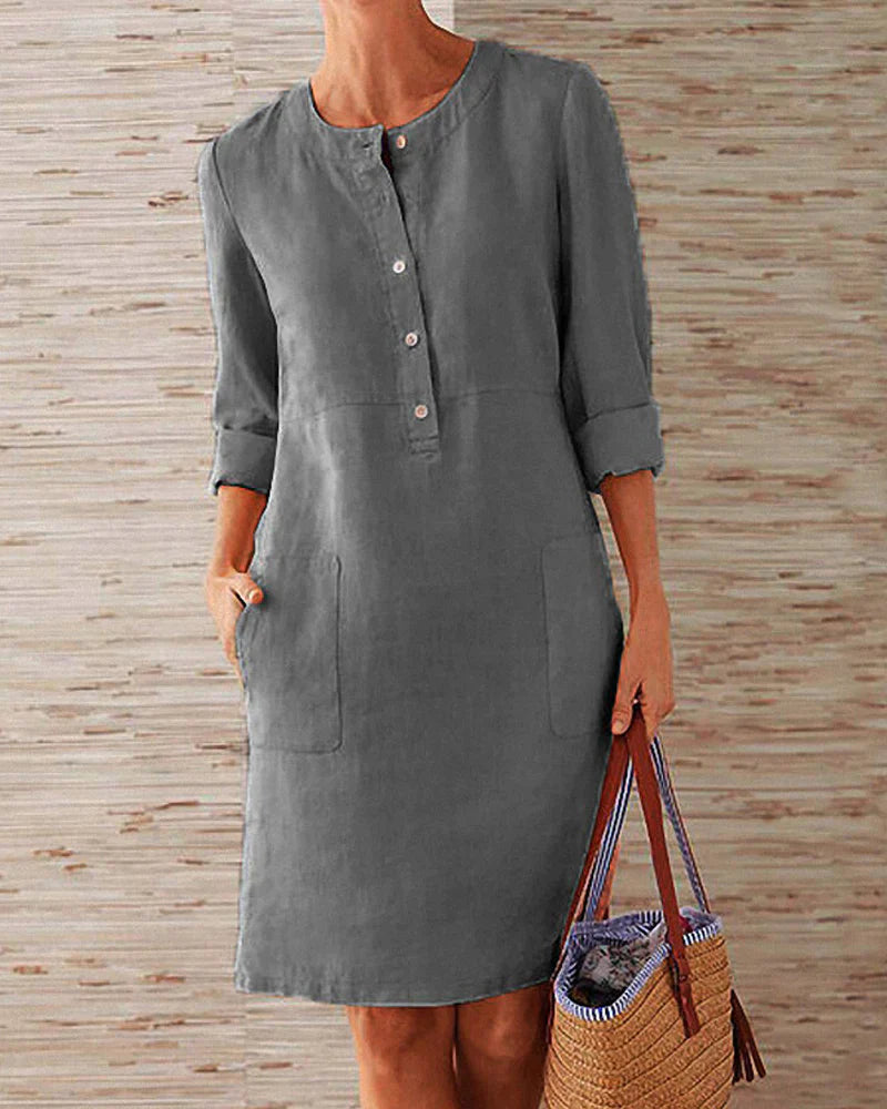 Trendy zomerjurk met knoopsluiting – Allegra