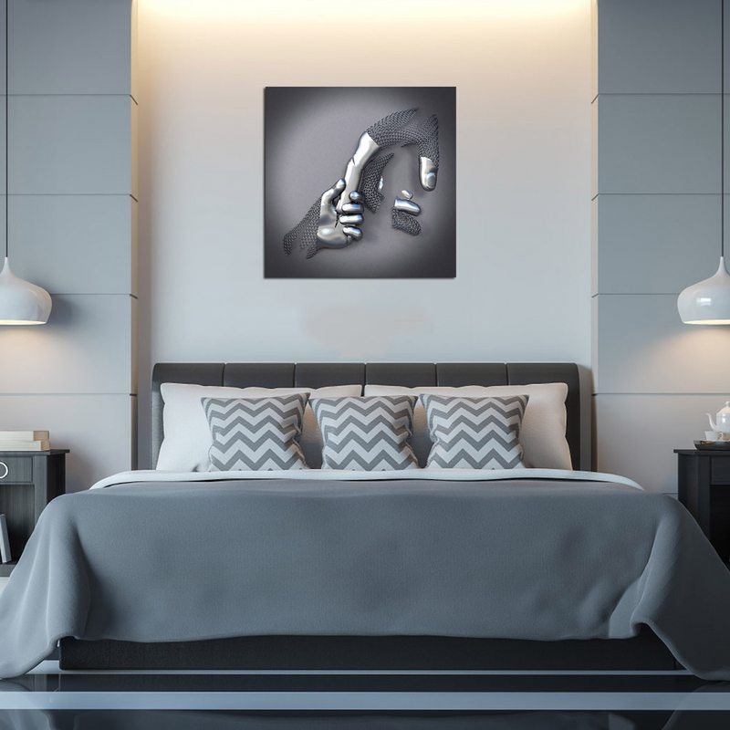 Liefdescanvas met Metalen Figuur - AmorArte