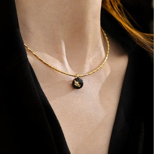 Vintage Gouden Barst Halsketting - Iris