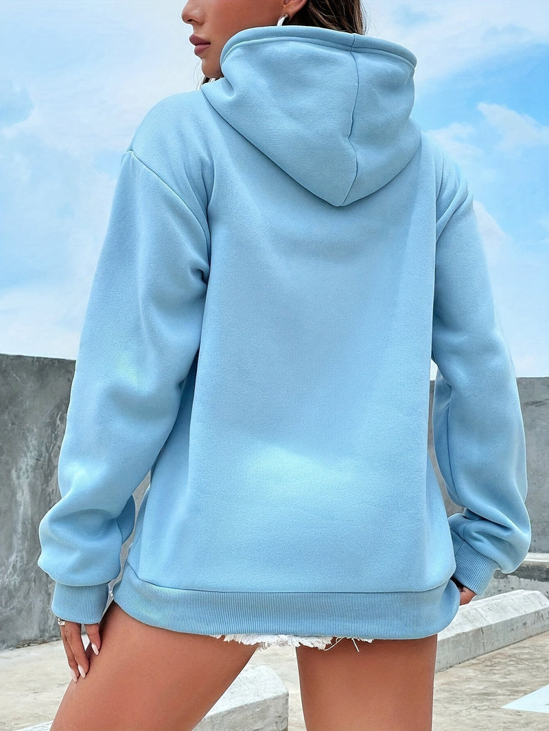Zachte Plush Pullover Hoodie met Capuchon voor Dames - Lila