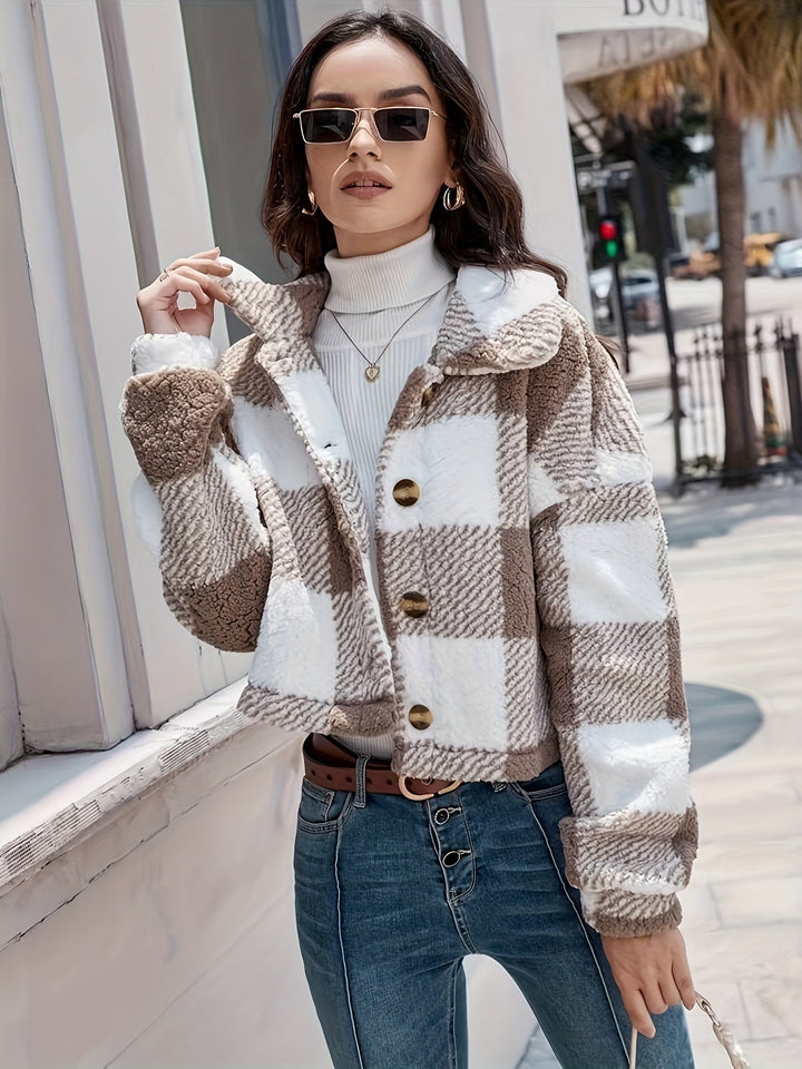 Geruite Teddyjas met Knoopsluiting - Clara