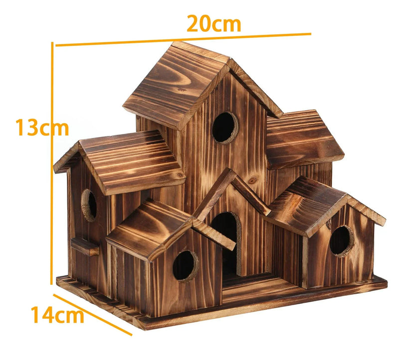 6 Gats Handgemaakt Vogelhuisje - NestHaven