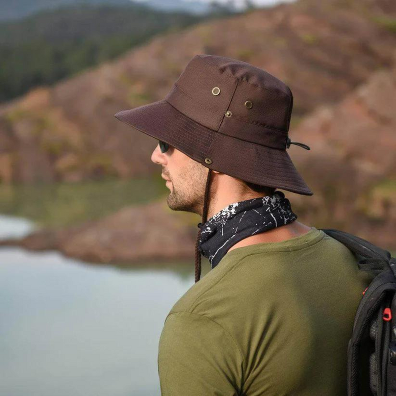 Waterafstotende outdoor bucket hat met UV-bescherming – ShieldFlex Pro