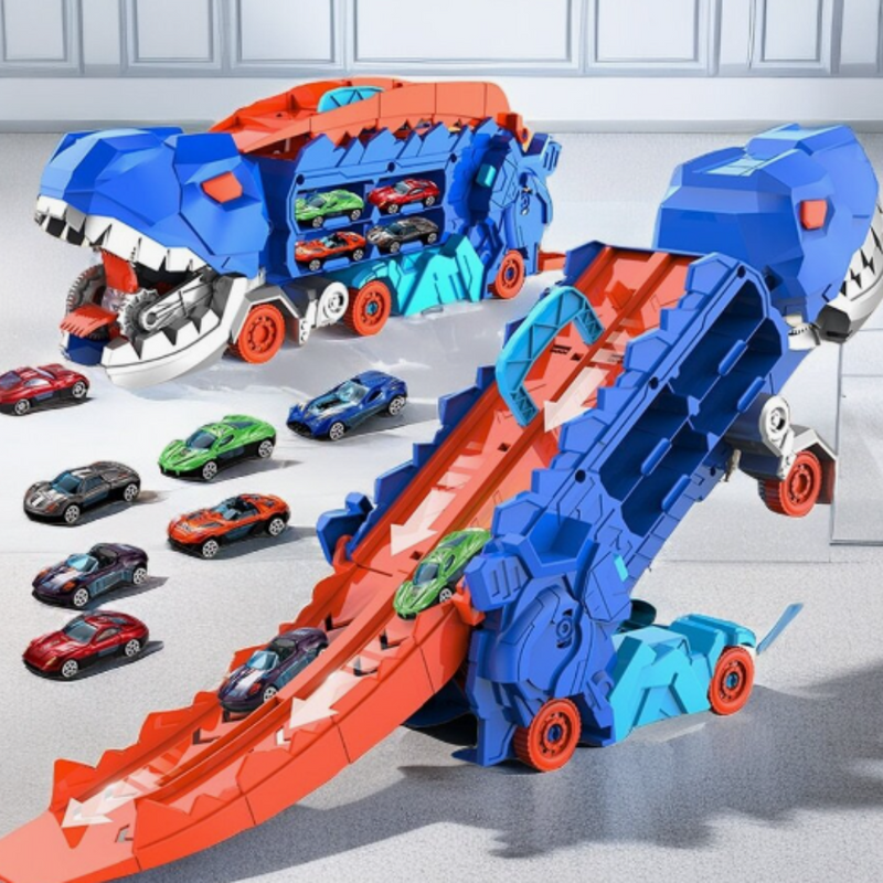 3-in-1 Race Truck voor Kinderen - T-Rex Transporter