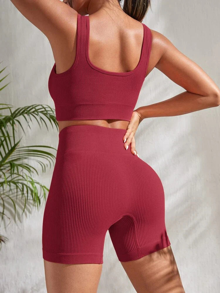 Tweedelige Dames Fitnessset met Shorts en Top - Sienna