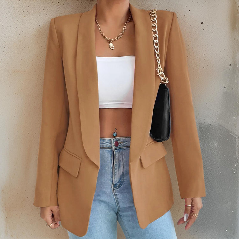 Stijlvolle Damesblazer van Polyester-Katoen - SophieBlaze