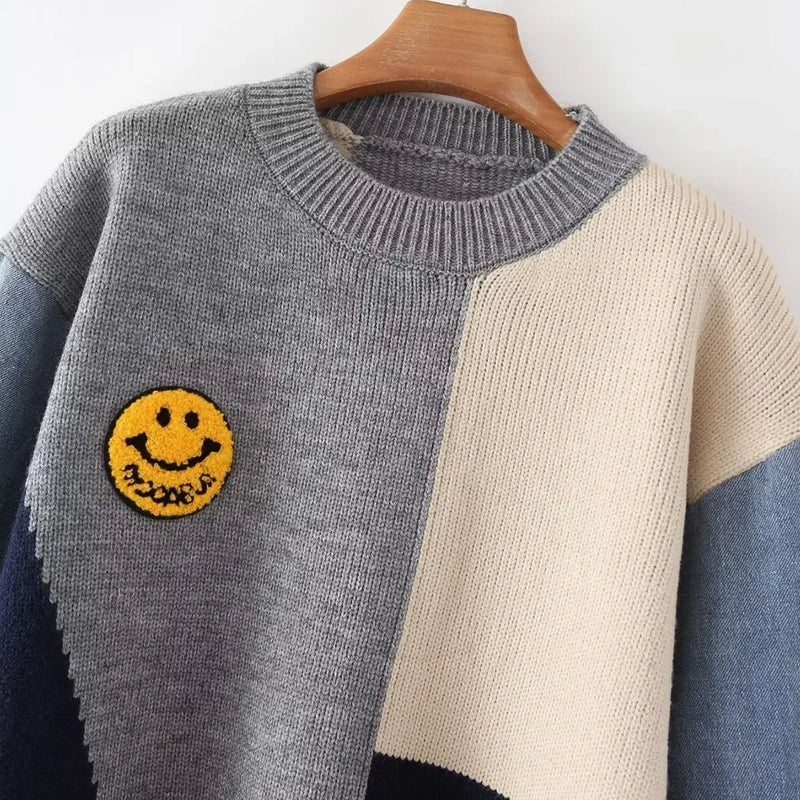 Vrolijke Patchwork Sweater voor Dames - Liora