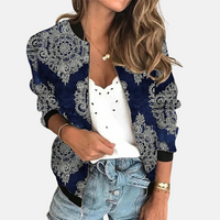 Dames Retro Bomberjack met Print - Zoë