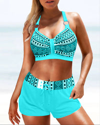 Bikini met Hoge Taille en Geometrisch Patroon – Serena