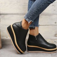 Trendy Dames Enkellaarzen met Ritssluiting en Plateau - Alessia