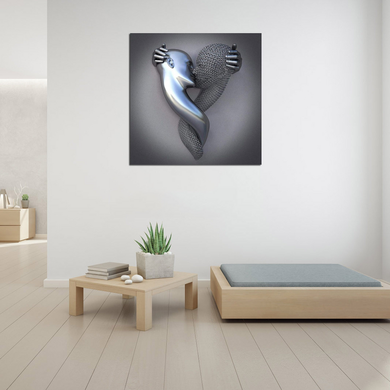 Liefdescanvas met Metalen Figuur - AmorArte