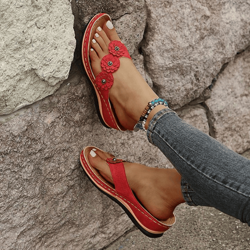 Orthopedische Dames Sandalen met Bloemendetail – Melina