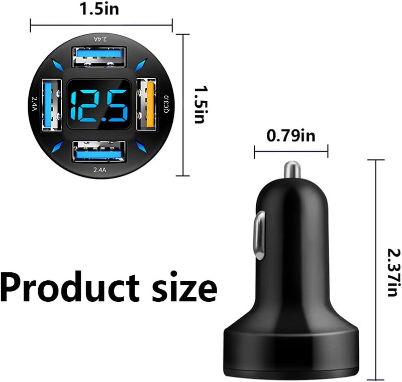 Autolader 66W Super Snelladen met USB PD & QC 3.0 – Universeel voor 12-24V Sigarettenaansteker