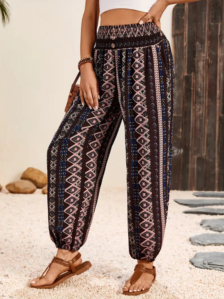 Boho-Chique Dames Broek met Grafische Print – Solara