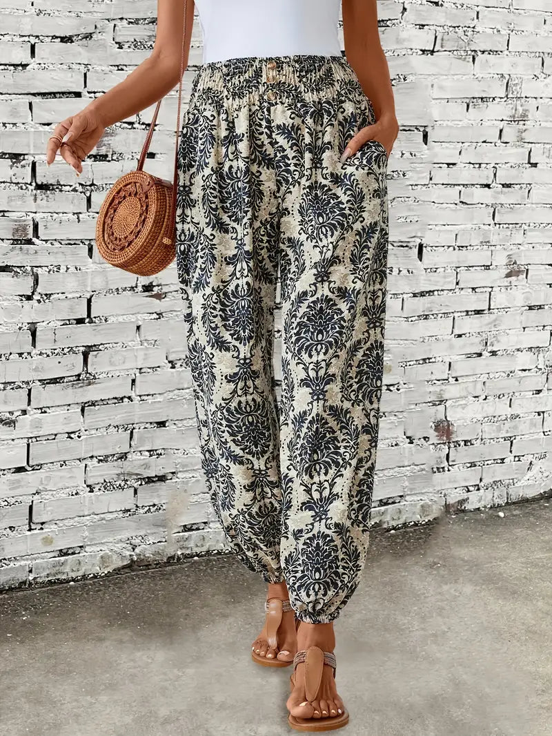 Boho-Chique Dames Broek met Grafische Print – Solara