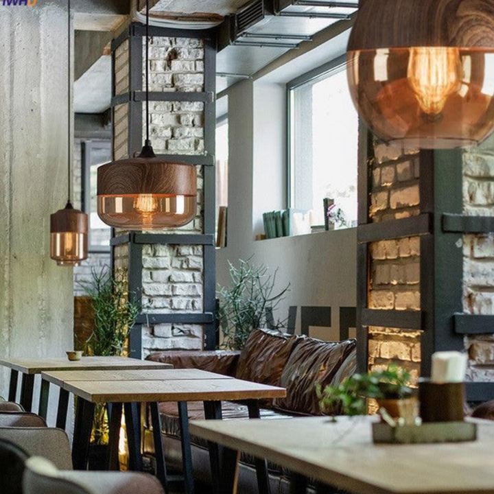 Stylowa skandynawska drewniana lampa sufitowa - NordLuna