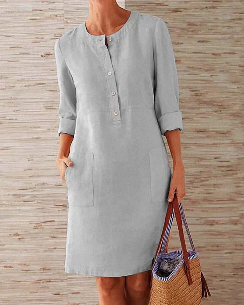 Trendy zomerjurk met knoopsluiting – Allegra