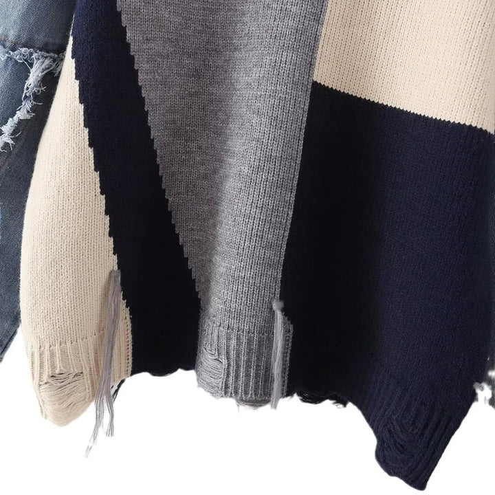 Vrolijke Patchwork Sweater voor Dames - Liora