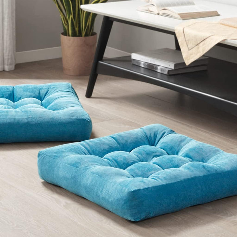 Set van 2 Meditatiekussens - Grote Tufted Corduroy Kussens