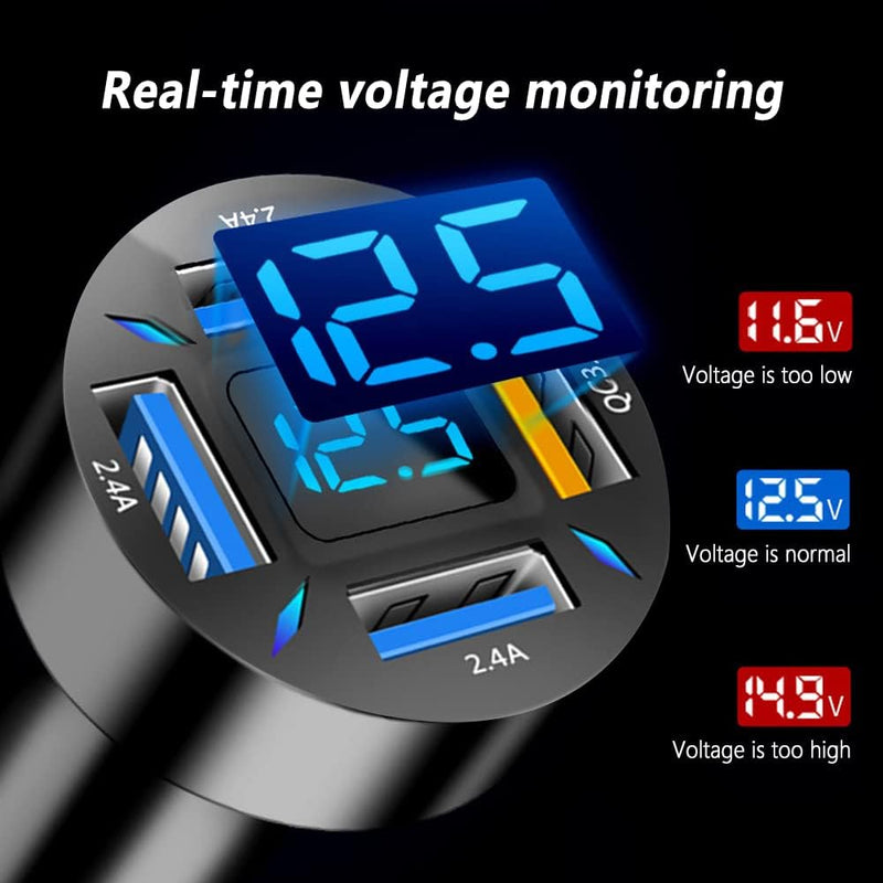 Autolader 66W Super Snelladen met USB PD & QC 3.0 – Universeel voor 12-24V Sigarettenaansteker