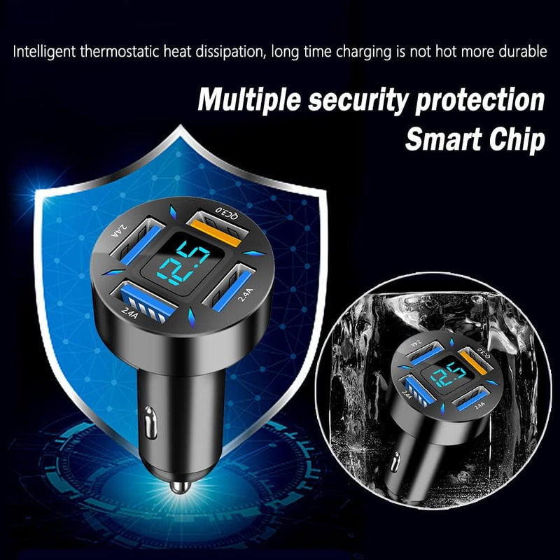 Autolader 66W Super Snelladen met USB PD & QC 3.0 – Universeel voor 12-24V Sigarettenaansteker