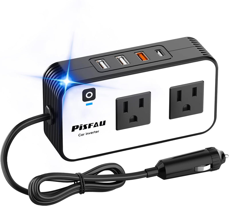 200W Auto Omvormer – DC 12V naar 220V AC Met USB-C & Snellader