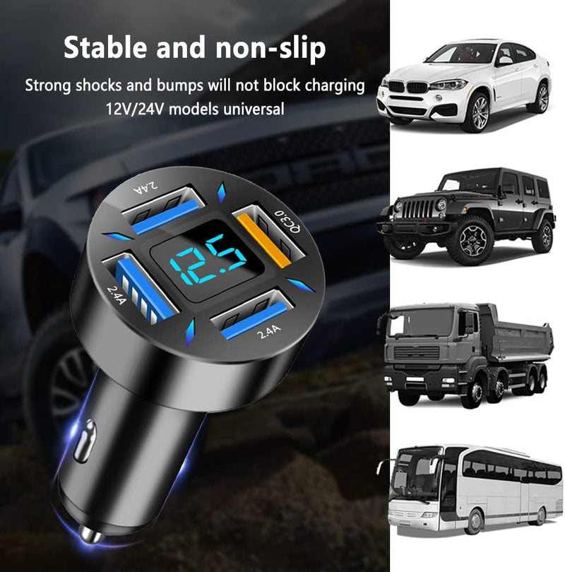 Autolader 66W Super Snelladen met USB PD & QC 3.0 – Universeel voor 12-24V Sigarettenaansteker