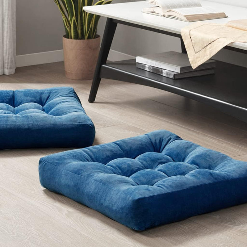 Set van 2 Meditatiekussens - Grote Tufted Corduroy Kussens