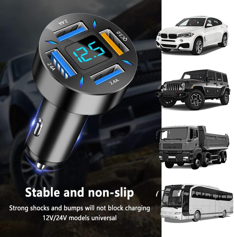 Autolader 66W Super Snelladen met USB PD & QC 3.0 – Universeel voor 12-24V Sigarettenaansteker