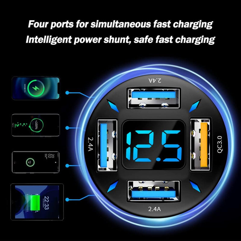 Autolader 66W Super Snelladen met USB PD & QC 3.0 – Universeel voor 12-24V Sigarettenaansteker