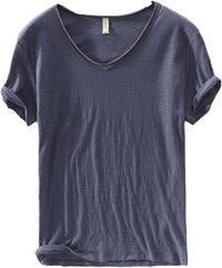 Heren V-hals Linnen Shirt - Luca