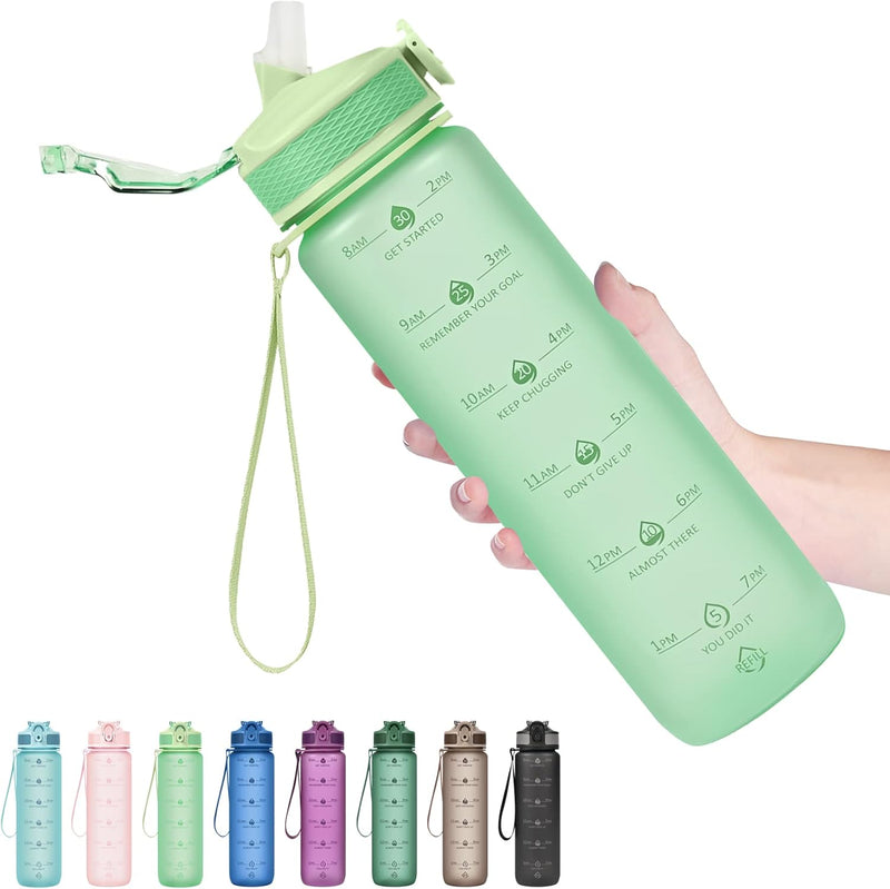 900ml Motivational Waterfles met Rietje
